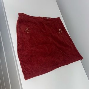 Red corduroy forever21 mini skirt